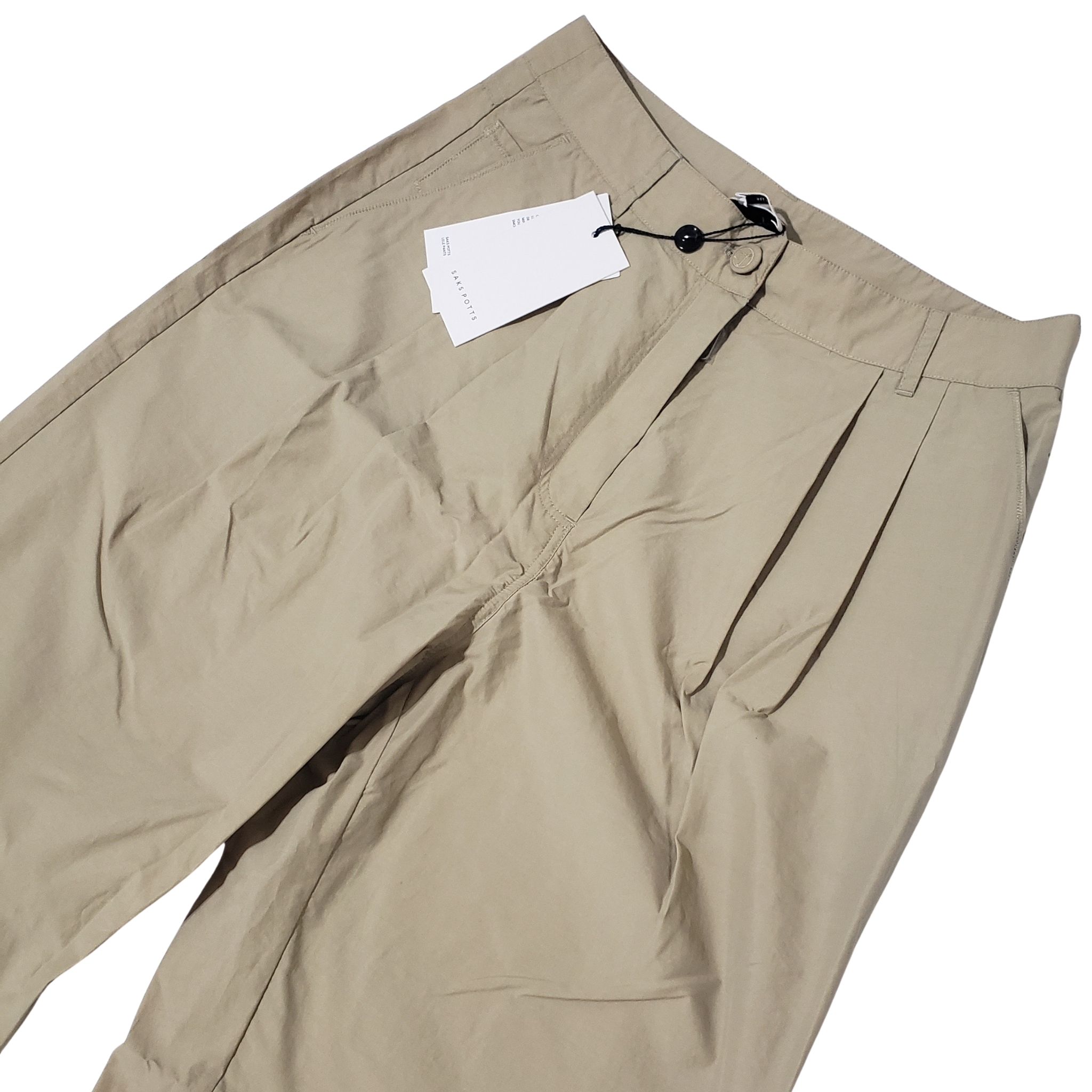 Saks Potts Lele Pants Women Medium Oat Pleated Nwt — image 3 of 8